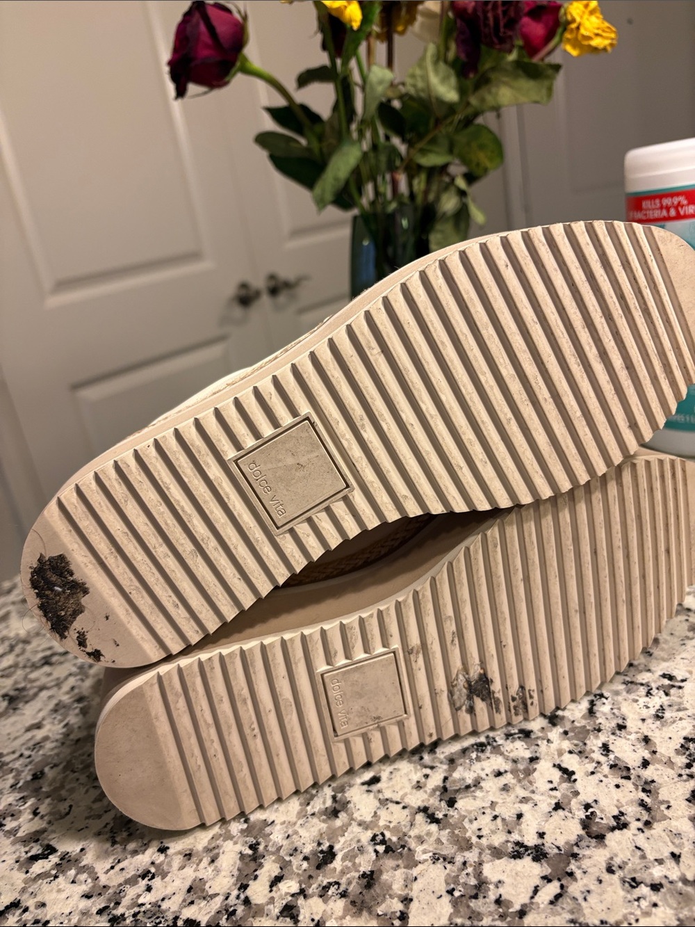 Women's Cream Platform Lace-Up Sneakers - Picture 7 of 7